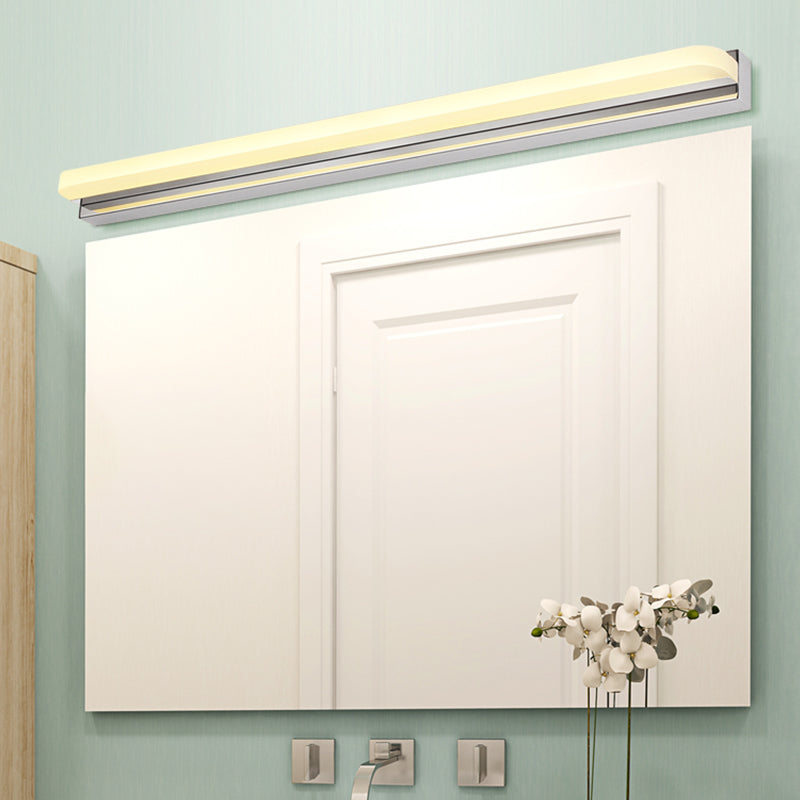 BowLift | Cylinder Bar Light Modern Metal LED Shower Room Sink Lighting Fixture in Nickel, Warm/White Light