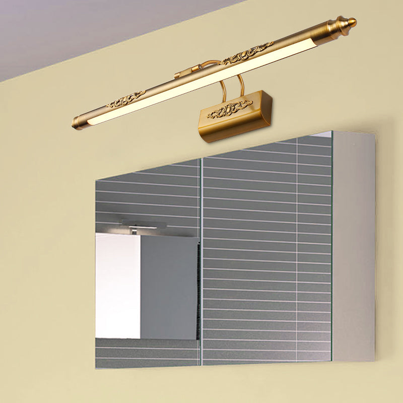BowLift | Metal Streamlined Wall Sink Light Contemporary LED Brass Wall Lamps Ideas with Curved Arm in Warm/White Light