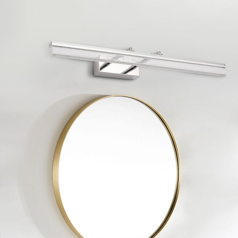 BowLift | Linear Shower Room Bathroom Light Acrylic LED Contemporary Vanity Lighting Ideas in Chrome with Double Arm, Warm/White Light