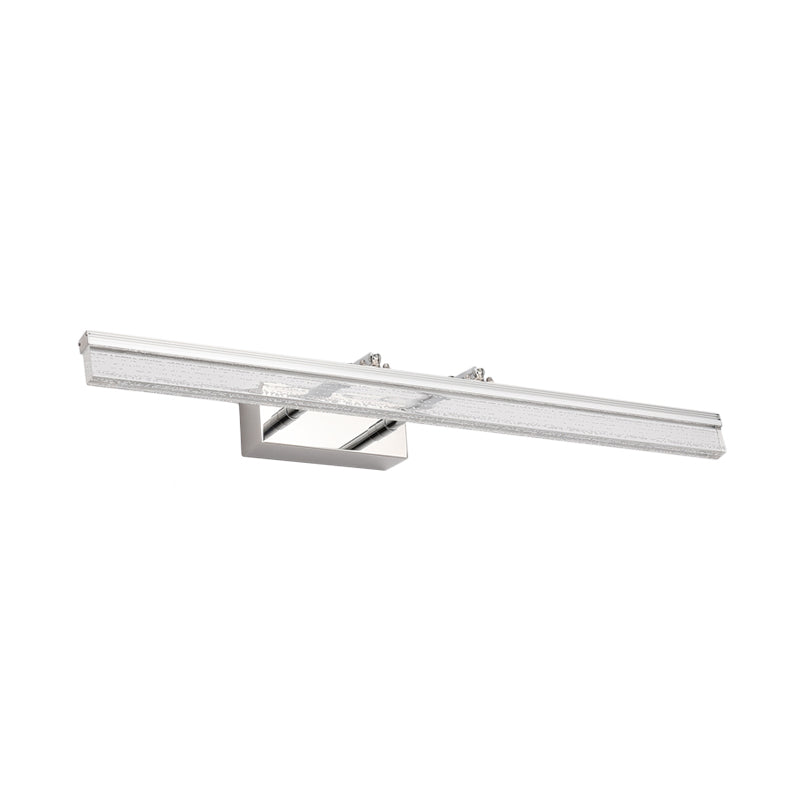 BowLift | Linear Shower Room Bathroom Light Acrylic LED Contemporary Vanity Lighting Ideas in Chrome with Double Arm, Warm/White Light