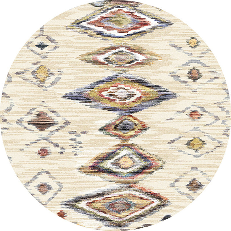 BowLift | Colorful Living Room Carpet Southwestern Tribal Diamond Pattern Carpet Synthetic Machine Washable Non-Slip Back Carpet