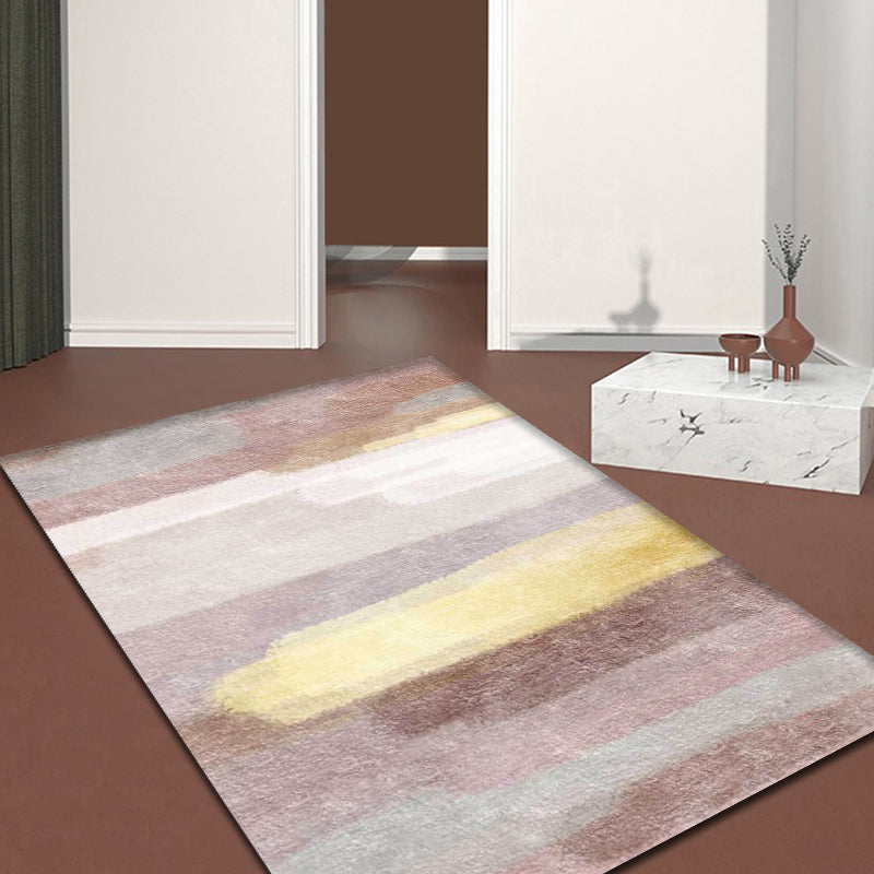 BowLift | Minimalist Abstract Carpet Pink Polyester Area Rug Non-Slip Pet-Friendly Washable Rug for Decoration