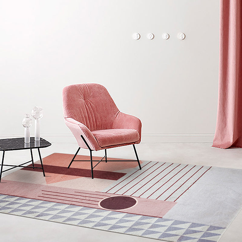 BowLift | Bold Living Room Area Rug Multicolored Mixed Geometric Shapes Rug Polyester Anti-Slip Backing Rug