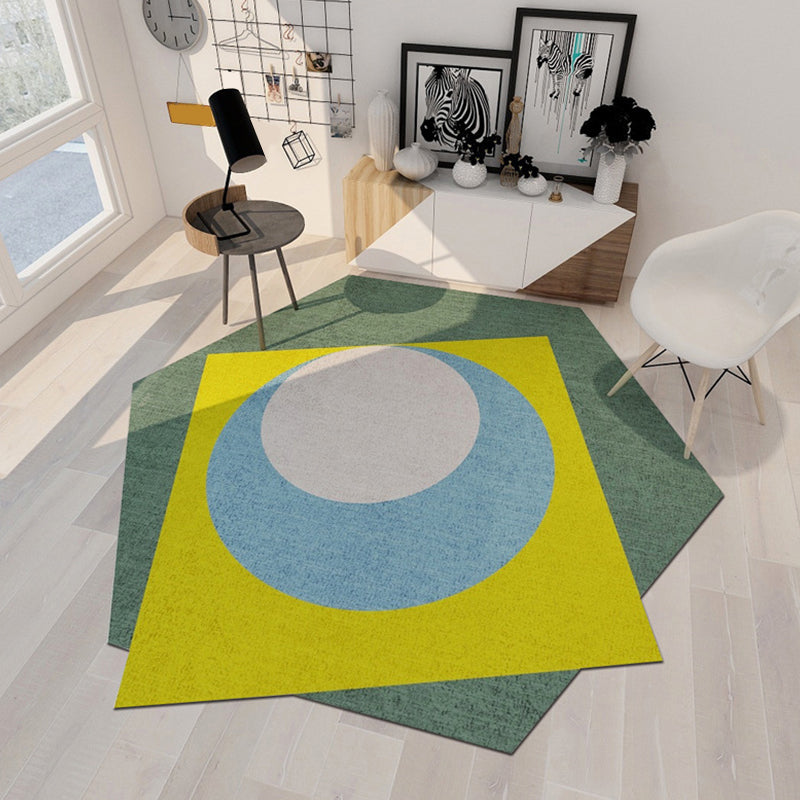 BowLift | Irregular Geometric Patchwork Rug Soft Color Novelty Carpet Synthetic Non-Slip Rug for Bedroom