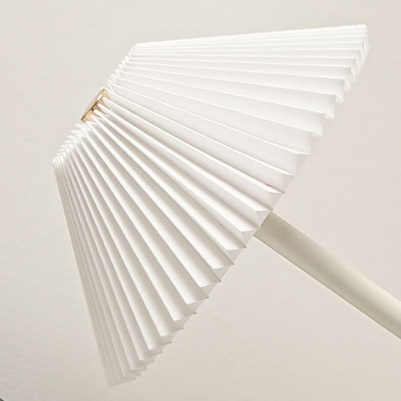 BowLift | Contemporary Scandinavian rechargeable iron fabric cone pleated LED table lamp for bedside