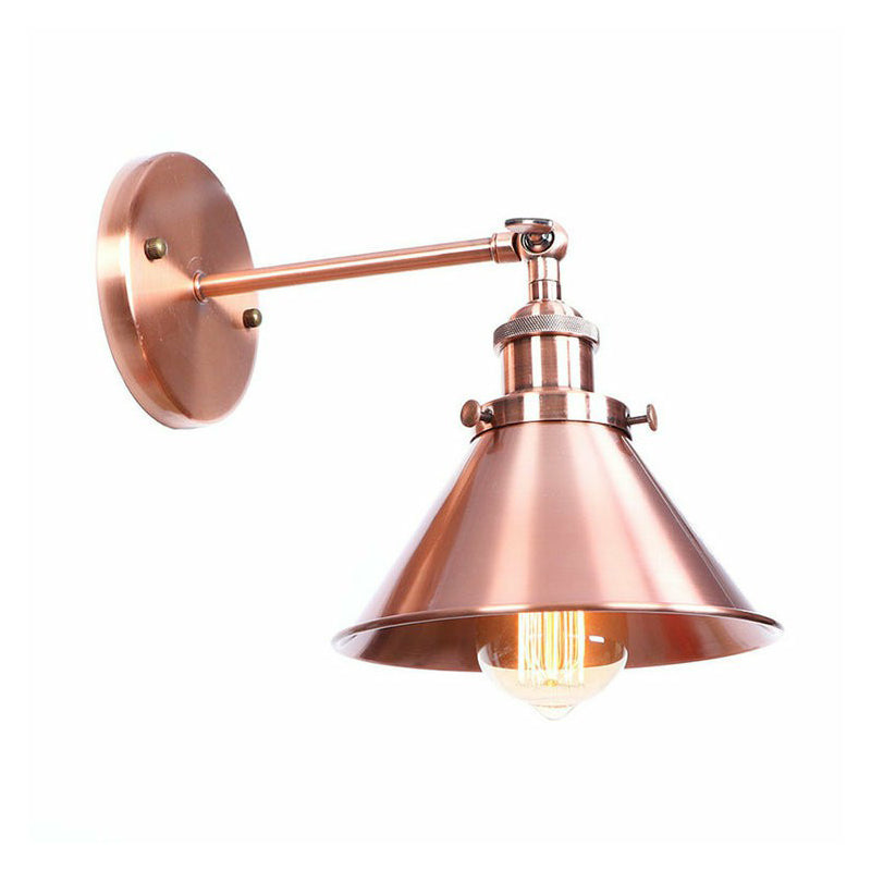 BowLift | Adjustable Iron Copper Wall Reading Camp Horn/Bowl/Cone Single Lamp Loft Style Wall Lamp for Living Room