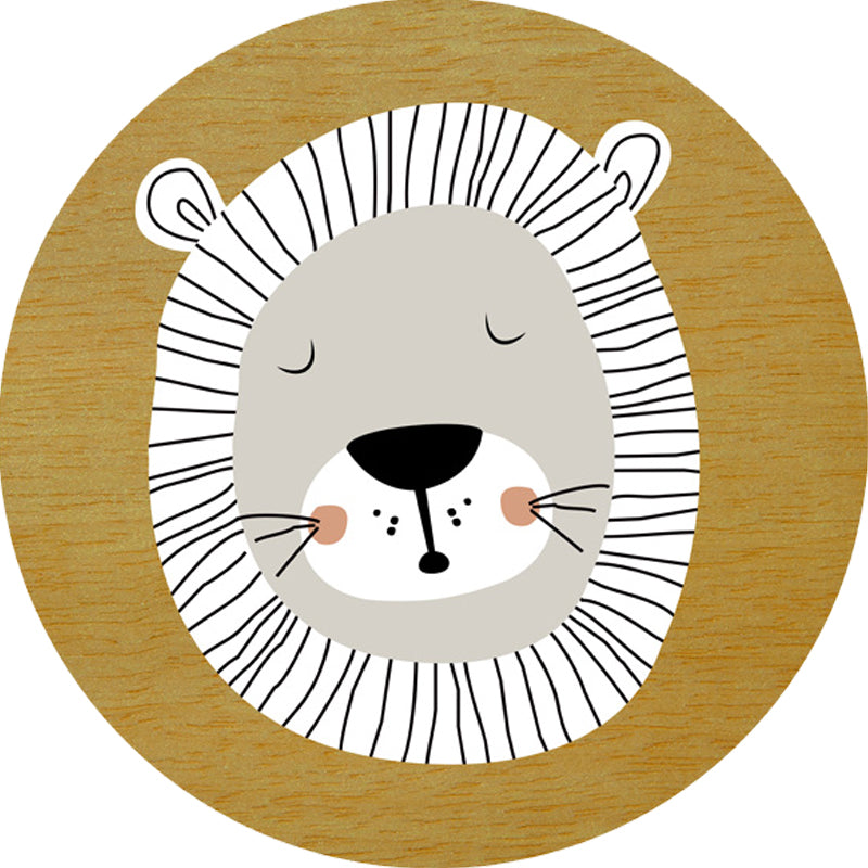 BowLift | Dark Color Cartoon Area Rug Synthetic Animal Head Carpet Stain Resistant Non-Slip Rug for Children's Room