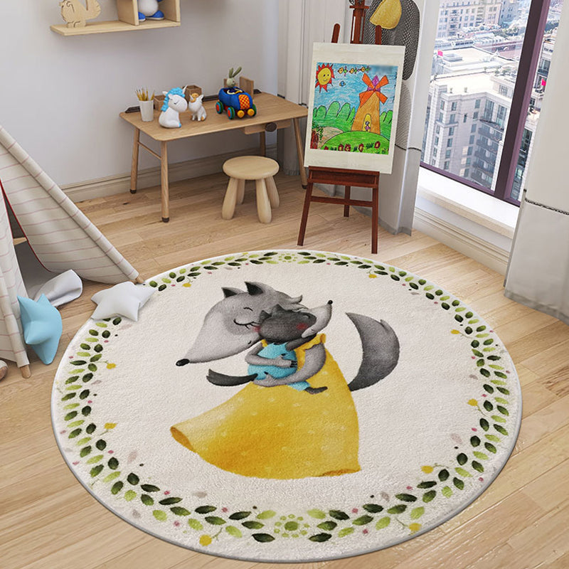 BowLift | Cartoon Animal Indoor Carpet Soft Color Polyester Rug Non-Slip Backing Washable Rug for Children's Room