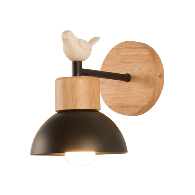 BowLift | NordicDome - Metal and Wood Wall Lamp with Bird for the Children's Room