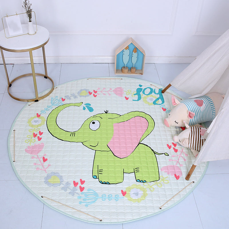BowLift | Beautiful cartoon rug for indoors, multicolored animal pattern rug, washable, pet-friendly, non-slip rug for the children's room