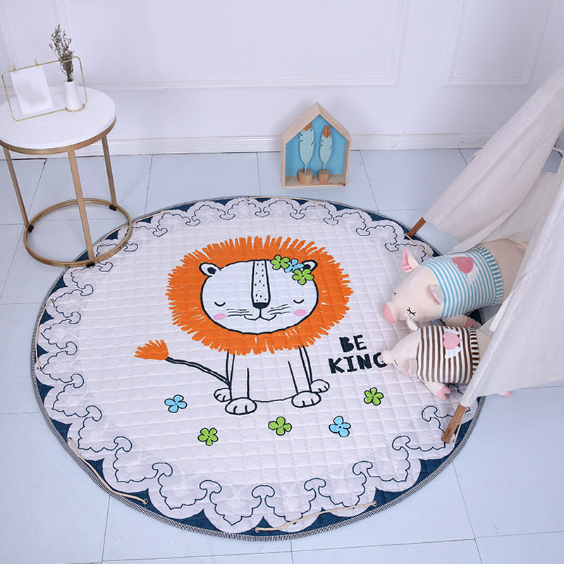 BowLift | Beautiful cartoon rug for indoors, multicolored animal pattern rug, washable, pet-friendly, non-slip rug for the children's room