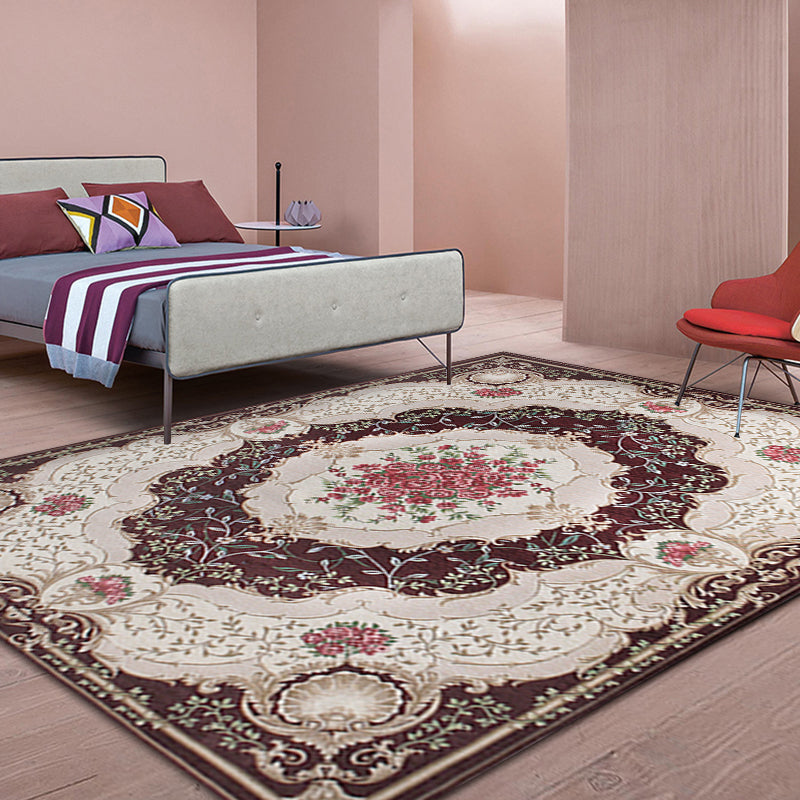 BowLift | Blossom Pattern Carpet Polyester Retro Carpet Anti-Slip Carpet Machine Washable Indoor Carpet for Bedroom