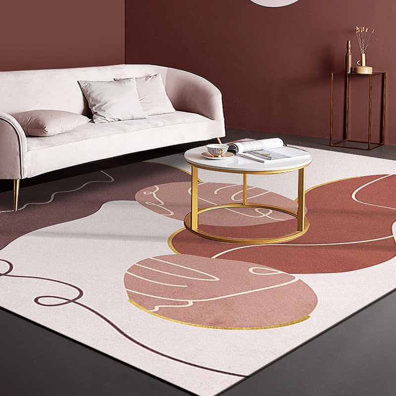 BowLift | Minimalist Living Room Rug Multicolor Color Block Rug Polyester Non-Slip Backing Pet Friendly Washable Area Rug