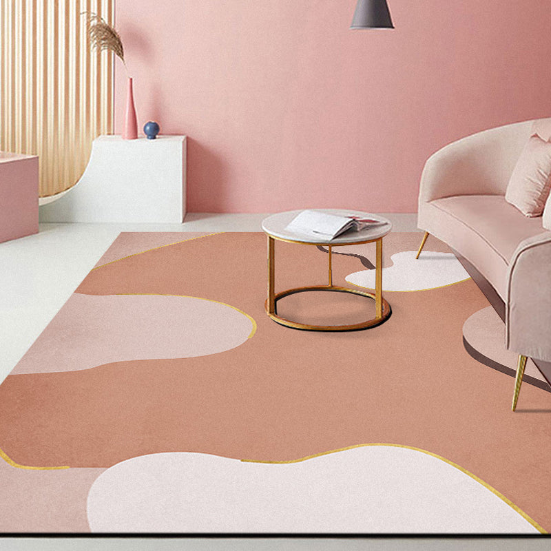 BowLift | Minimalist Living Room Rug Multicolor Color Block Rug Polyester Non-Slip Backing Pet Friendly Washable Area Rug