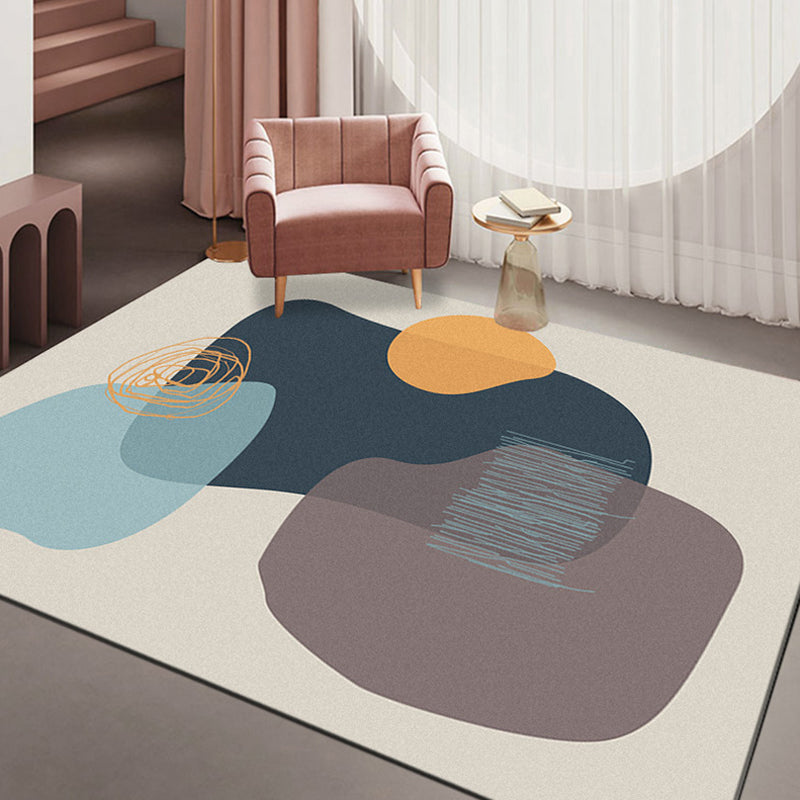 BowLift | Minimalism Parlor Rug Multi-Color Color Block Indoor Rug Polyester Non-Slip Back Machine Washable Rug