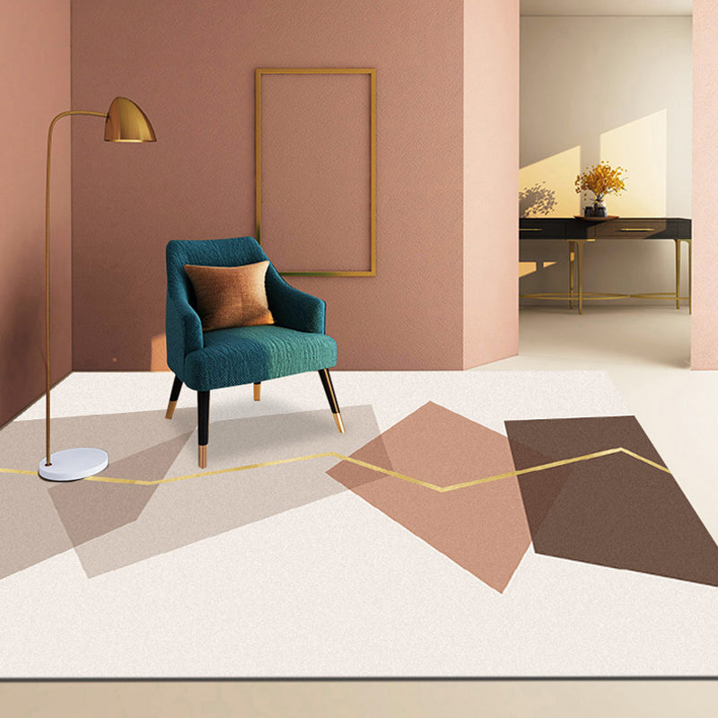 BowLift | Minimalism Parlor Rug Multi-Color Color Block Indoor Rug Polyester Non-Slip Back Machine Washable Rug