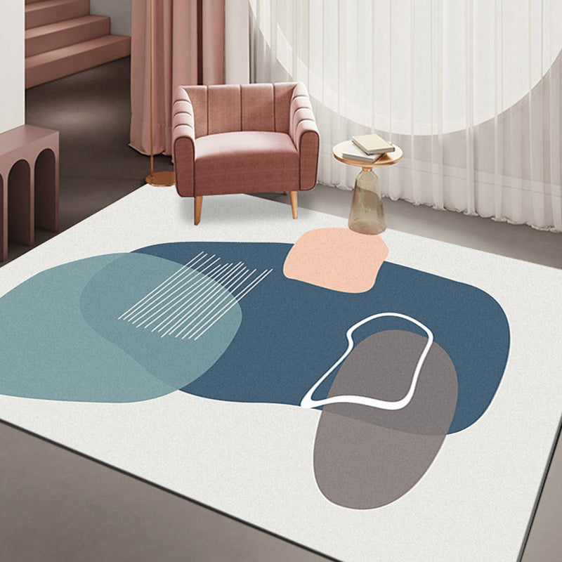 BowLift | Minimalism Parlor Rug Multi-Color Color Block Indoor Rug Polyester Non-Slip Back Machine Washable Rug