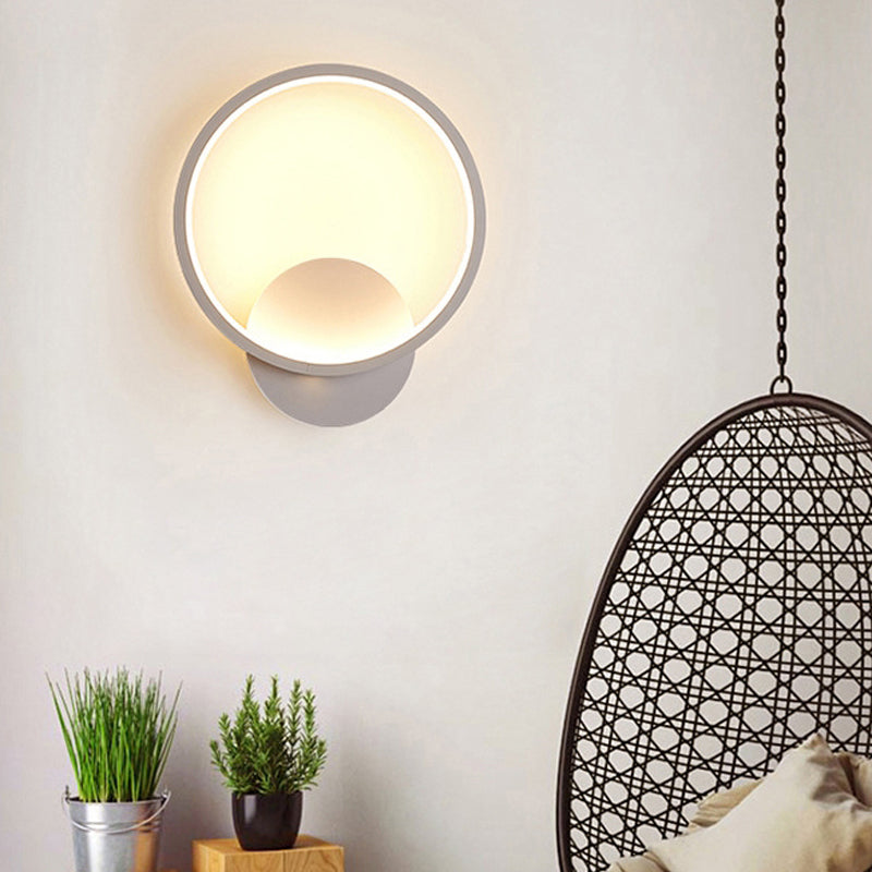 BowLift | Round/Rectangular Nightstand Wall Lamp Aluminum Minimalist LED Wall Light in Black/White, 8"/10"/12.5" Diameter