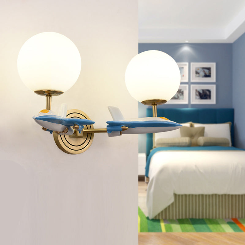 BowLift | Living Room Spherical Wall Lamp with Airplane Glass Resin Contemporary Wall Lamp