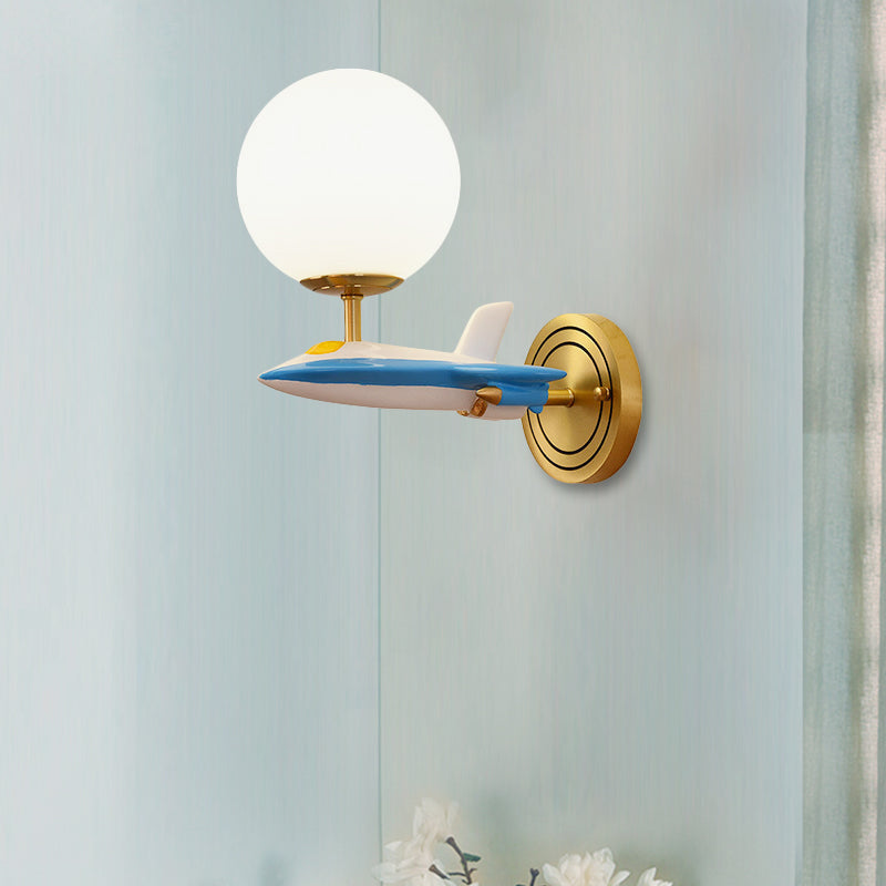 BowLift | Living Room Spherical Wall Lamp with Airplane Glass Resin Contemporary Wall Lamp