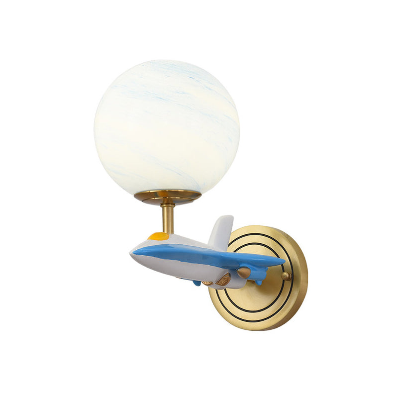 BowLift | Living Room Spherical Wall Lamp with Airplane Glass Resin Contemporary Wall Lamp