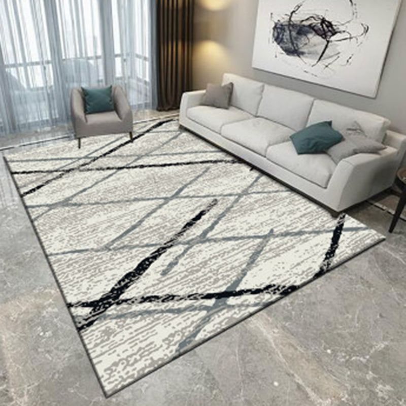 BowLift | Ivory Bedroom Carpet New Arrival Geometric Diamond Pattern Carpet Polyester Washable Carpet