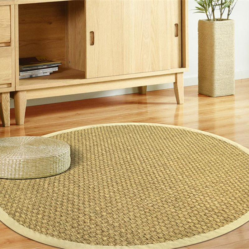 BowLift | Khaki and Brown Solid Carpet Sisal Country Carpet Pet-Friendly Washable Non-Slip Area Rug for Living Room