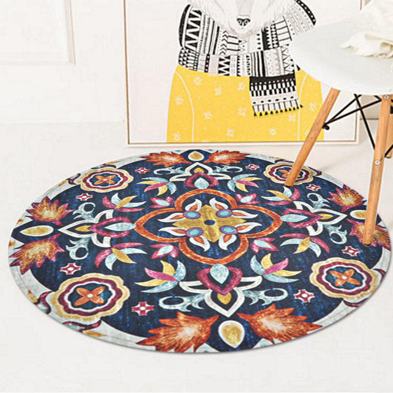 BowLift | Blue Bedroom Rug Americana Southwestern Rug Polyester Non-Slip Back Rug