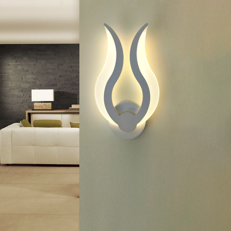 BowLift | Flame-shaped Bedroom Wall Lantern Lighting Acrylic LED Nordic Wall Mounted Light in Warm/White Light