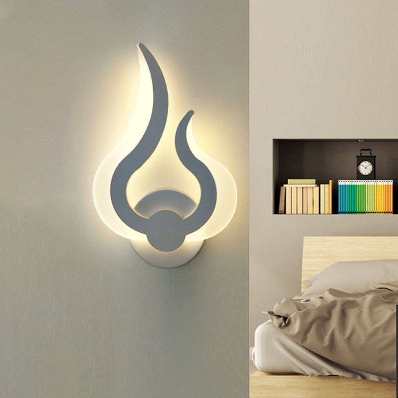 BowLift | Flame-shaped Bedroom Wall Lantern Lighting Acrylic LED Nordic Wall Mounted Light in Warm/White Light