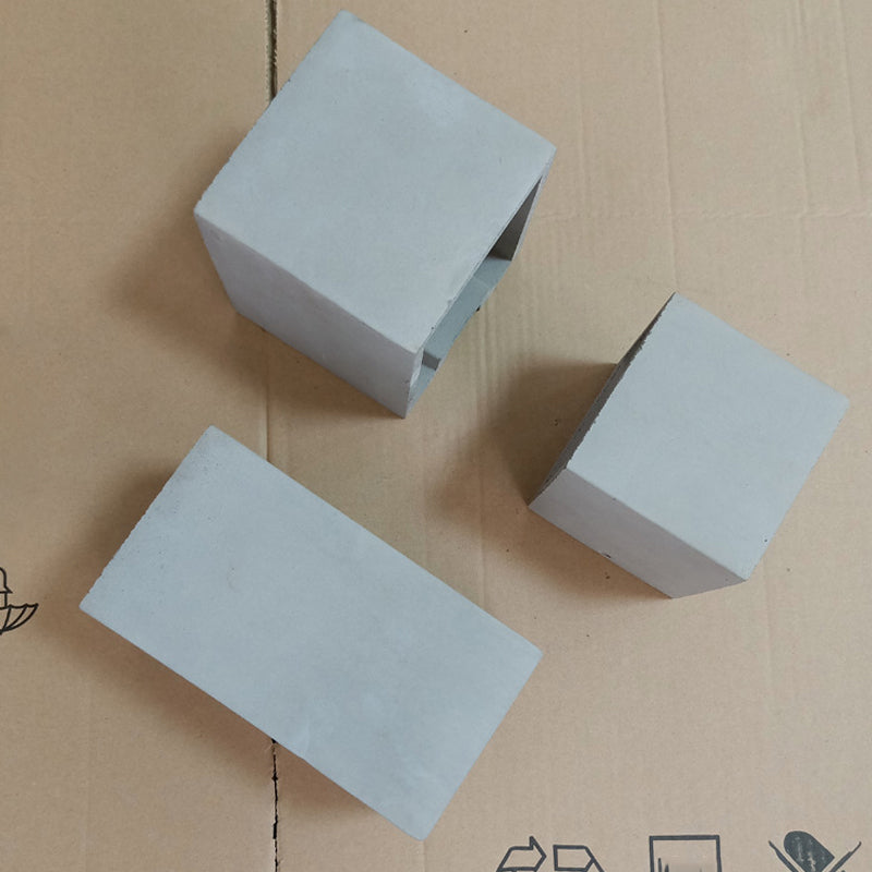 BowLift | Cube/Cuboid Cement Flush Mount Wall Light Nordic 1 Head Gray Up Down Sconces Light for Stairs, 4"/5"/7" Wide