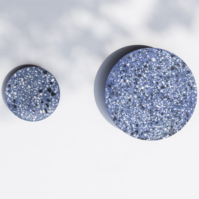 BowLift | Disc-shaped LED wall lamp Minimalist terrazzo bedroom wall light in Pink/Blue/Black, 7"/10" B