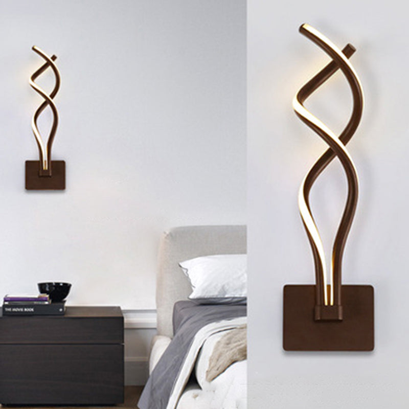BowLift | Minimalistic LED Wall Spotlight Black/White Wavy/Musical Nocturne/Combined Wall Lamp with Acrylic Shade for Bedroom