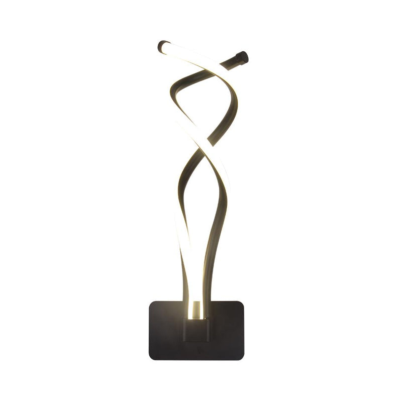 BowLift | Minimalistic LED Wall Spotlight Black/White Wavy/Musical Nocturne/Combined Wall Lamp with Acrylic Shade for Bedroom