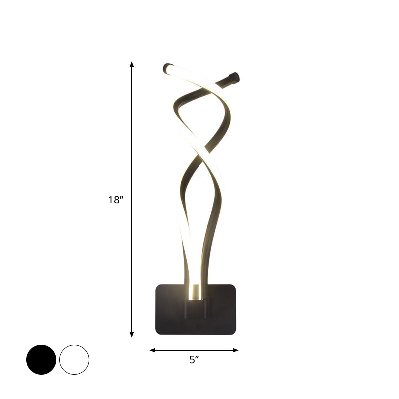 BowLift | Minimalistic LED Wall Spotlight Black/White Wavy/Musical Nocturne/Combined Wall Lamp with Acrylic Shade for Bedroom