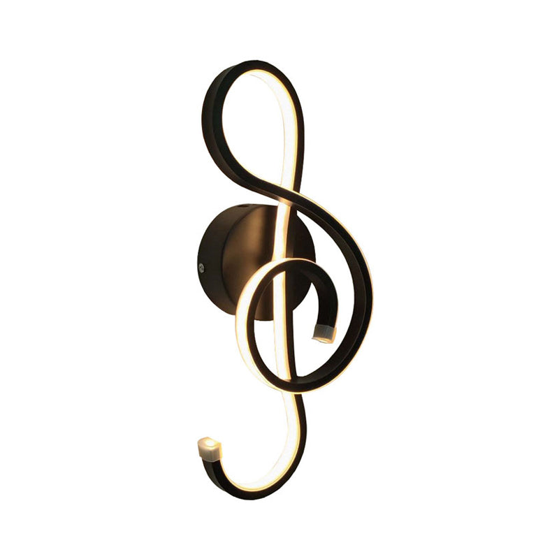 BowLift | Minimalistic LED Wall Spotlight Black/White Wavy/Musical Nocturne/Combined Wall Lamp with Acrylic Shade for Bedroom