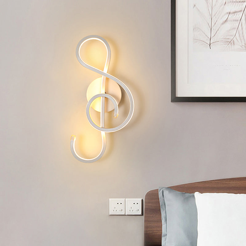 BowLift | Minimalistic LED Wall Spotlight Black/White Wavy/Musical Nocturne/Combined Wall Lamp with Acrylic Shade for Bedroom