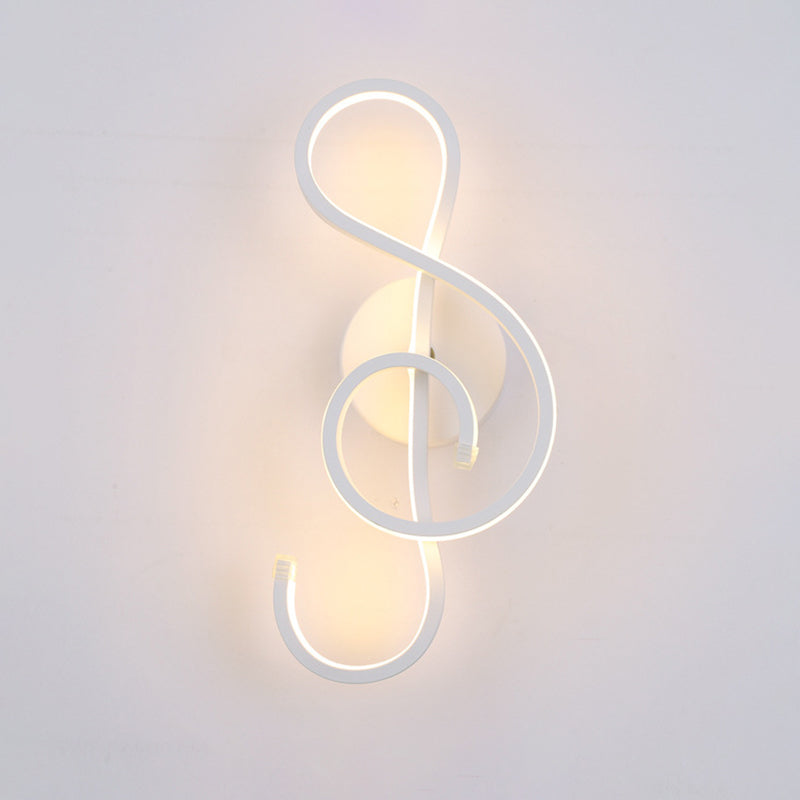 BowLift | Minimalistic LED Wall Spotlight Black/White Wavy/Musical Nocturne/Combined Wall Lamp with Acrylic Shade for Bedroom
