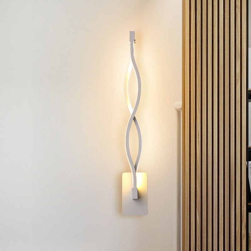 BowLift | Minimalistic LED Wall Spotlight Black/White Wavy/Musical Nocturne/Combined Wall Lamp with Acrylic Shade for Bedroom