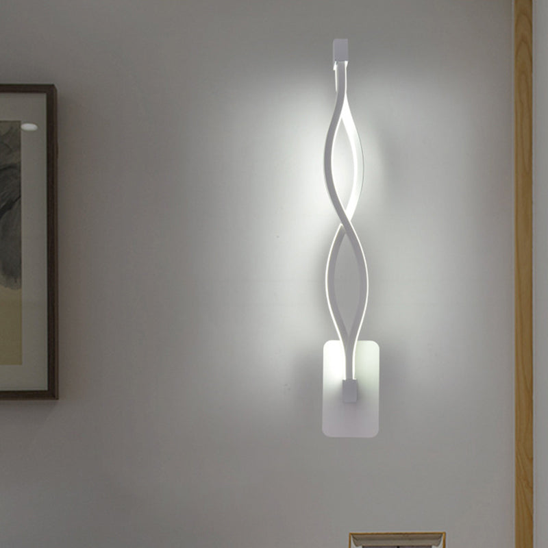 BowLift | Minimalistic LED Wall Spotlight Black/White Wavy/Musical Nocturne/Combined Wall Lamp with Acrylic Shade for Bedroom