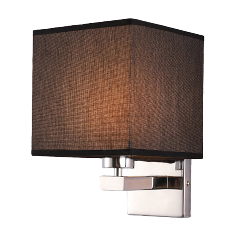 BowLift | Beige/Flax/Coffee Cube Wall Light Nordic Style 1 Head Fabric Wall Mounted Light Source for Bedroom