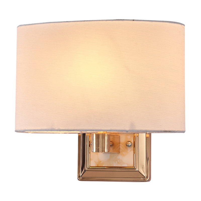 BowLift | Minimalistic Curved Wall Mounted Lamp Fabric 1-Light Dining Room Wall Light in Chrome/Gold