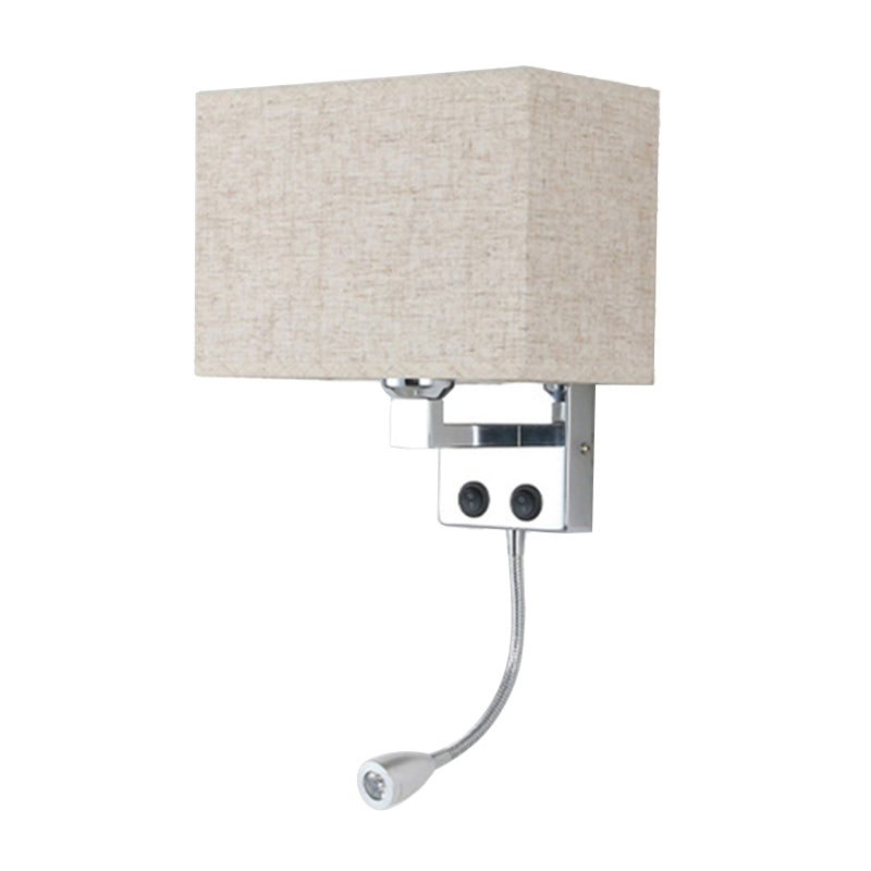 BowLift | Fabric Rectangular Spotlight Wall Light Nordic 1-Light Black/Linen/Beige Wall Mounted Lighting Fixture