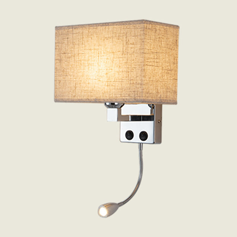 BowLift | Fabric Rectangular Spotlight Wall Light Nordic 1-Light Black/Linen/Beige Wall Mounted Lighting Fixture