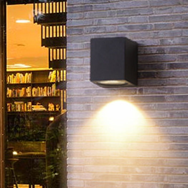 BowLift | Aluminium Block Wall Sconce Lighting Simple 1/2-Light Black Small/Big LED Surface Mount Lighting for Hallway