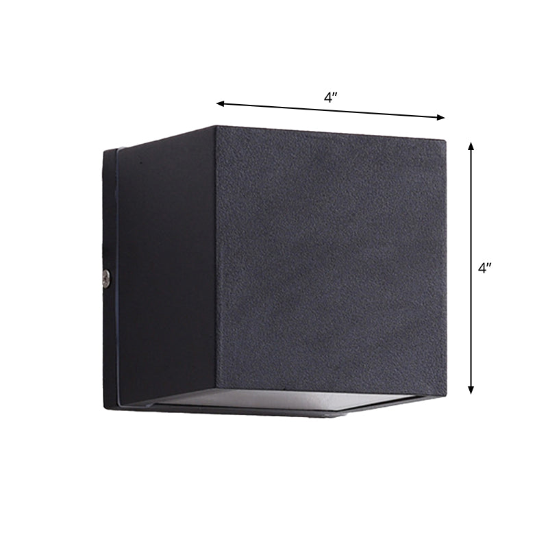 BowLift | Aluminium Block Wall Sconce Lighting Simple 1/2-Light Black Small/Big LED Surface Mount Lighting for Hallway