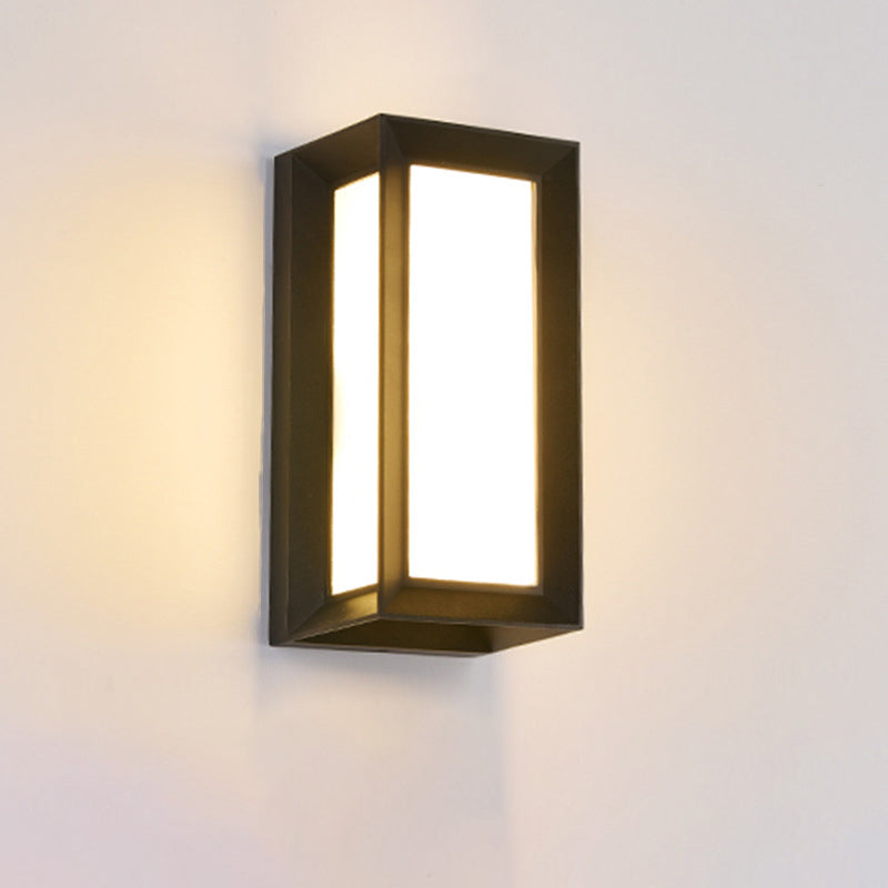 BowLift | Arc/Rectangle/Oblong LED Wall Light Contemporary Aluminium Black Flush Mount Wall Light for Courtyard