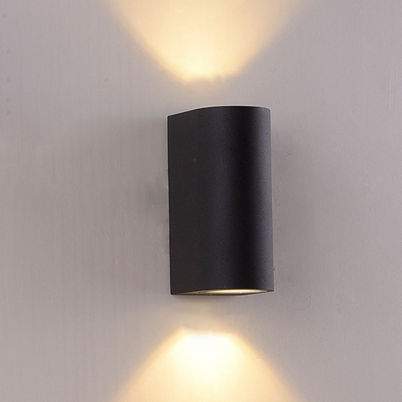 BowLift | Black Small/Big Cylinder Wall Lamp Minimalist Aluminum LED Flush Wall Light for Outdoor Areas