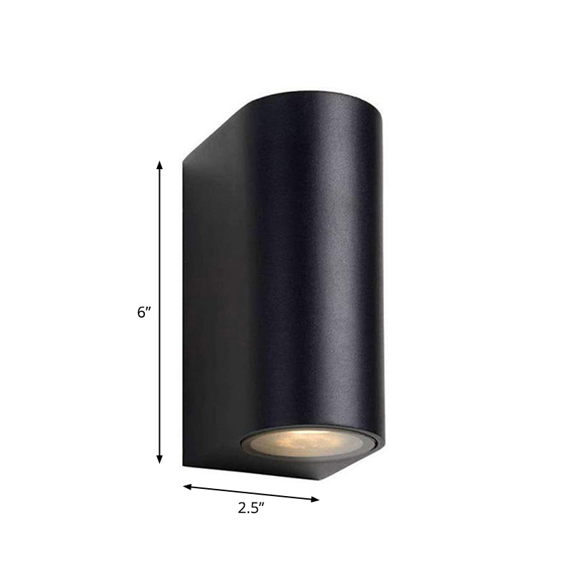 BowLift | Modern 1/2-Light LED Outdoor Wall-Mounted Black Triangle/Cylinder/Rectangle Sconces Lighting with Metal Shade