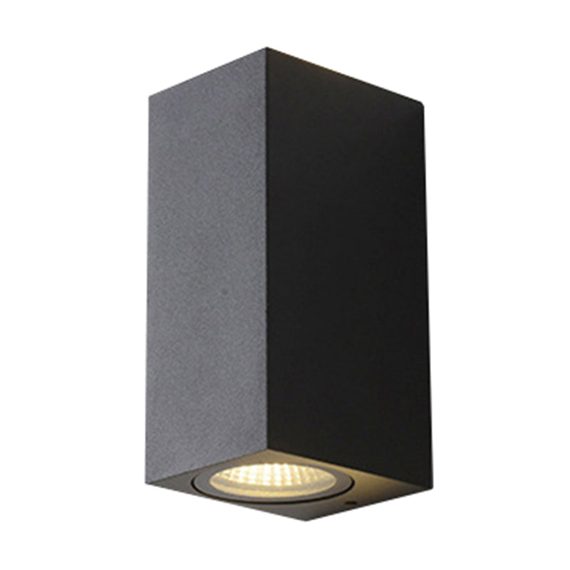 BowLift | Modern 1/2-Light LED Outdoor Wall-Mounted Black Triangle/Cylinder/Rectangle Sconces Lighting with Metal Shade